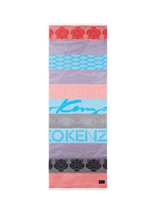 Main View - Click To Enlarge - KENZO - Mixed logo stripe silk jacquard scarf