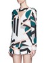Front View - Click To Enlarge - C/MEO COLLECTIVE - 'All Cried Out' cutout art deco print top