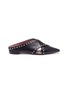 Main View - Click To Enlarge - PEDDER RED - 'Whitney' faux pearl cross strap leather slides