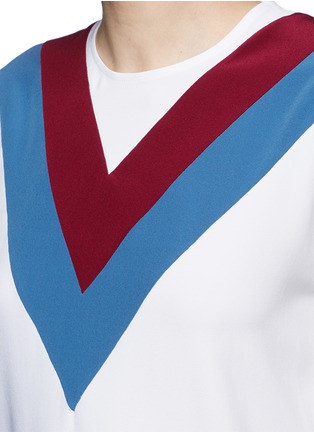 Detail View - Click To Enlarge - STELLA MCCARTNEY - 'Alida' football stripe cady top