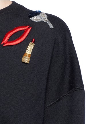 Detail View - Click To Enlarge - ALEXANDER MCQUEEN - Obsession charm embellished fleece sweatshirt