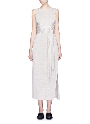 Main View - Click To Enlarge - THEORY - 'Dantine' wrap waist marled knit dress