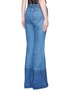 Back View - Click To Enlarge - ALEXANDER MCQUEEN - Contrast wash flared denim pants