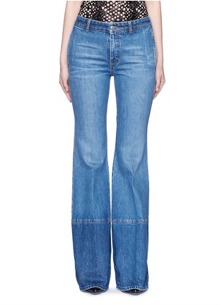 Main View - Click To Enlarge - ALEXANDER MCQUEEN - Contrast wash flared denim pants