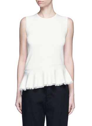 Main View - Click To Enlarge - THEORY - 'Briselle' frayed hem knit tank top
