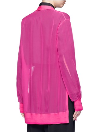 Back View - Click To Enlarge - GIVENCHY - Wool and chiffon oversized cardigan