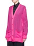 Front View - Click To Enlarge - GIVENCHY - Wool and chiffon oversized cardigan
