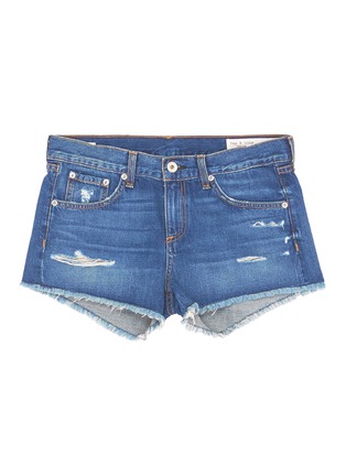 Main View - Click To Enlarge - RAG & BONE - Frayed cuff cutoff denim shorts
