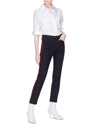 Figure View - Click To Enlarge - RAG & BONE - Logo stripe embroidered outseam jeans