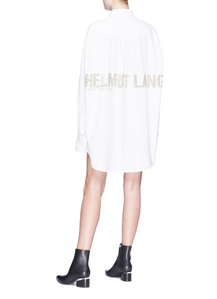 Back View - Click To Enlarge - HELMUT LANG - Sequin logo shirt dress