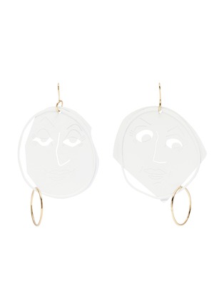 Main View - Click To Enlarge - JW ANDERSON - Mismatched moon face drop earrings