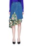 Main View - Click To Enlarge - JINNNN - Asymmetric floral print panel denim skirt