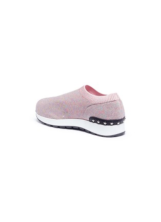 Figure View - Click To Enlarge - WINK - 'Liquorice' low top knit kids sneakers