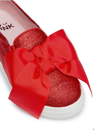 Detail View - Click To Enlarge - WINK - 'Ice Cream' bow glitter kids sneakers