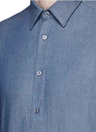 Detail View - Click To Enlarge - BOGLIOLI - Diamond jacquard cotton shirt
