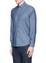 Front View - Click To Enlarge - BOGLIOLI - Diamond jacquard cotton shirt