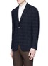 Front View - Click To Enlarge - BOGLIOLI - 'K-Jacket' check bouclé soft blazer