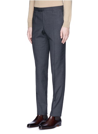Front View - Click To Enlarge - BOGLIOLI - Mini check textured virgin wool pants