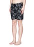 Figure View - Click To Enlarge - ONIA - 'Charles' 7"" floral check print swim shorts