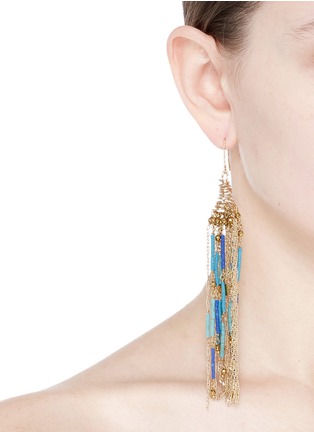 Figure View - Click To Enlarge - ROSANTICA - 'Paguro' mixed bead fringe drop earrings