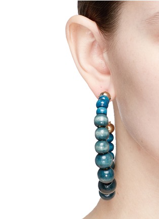Figure View - Click To Enlarge - ROSANTICA - 'Inganno' gradient beaded hoop earrings
