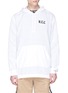Main View - Click To Enlarge - PALM ANGELS - 'Ruining Everything Club' print half zip twill hoodie