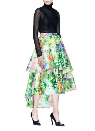 Figure View - Click To Enlarge - 10531 - Garden print layered maxi skirt