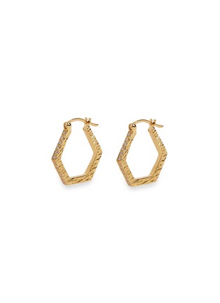 Main View - Click To Enlarge - PATCHARAVIPA - 'Hexagon Hoops I' diamond 18k yellow gold earrings