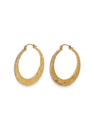 Main View - Click To Enlarge - PATCHARAVIPA - 'Crescent Hoops II' diamond 18k yellow gold earrings