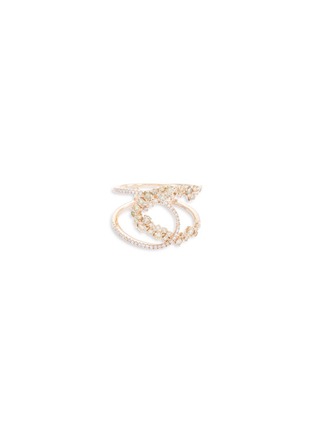 Main View - Click To Enlarge - LORDE JEWLERY - 'Birdy Interlace' diamond 18k rose gold cutout ring