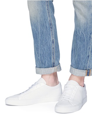 Figure View - Click To Enlarge - COMMON PROJECTS - 'Original Achilles' perforated leather sneakers