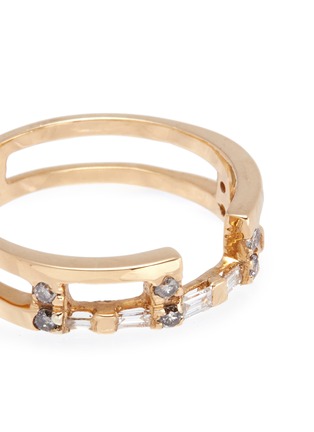 Detail View - Click To Enlarge - XIAO WANG - 'Astro' diamond 18k yellow gold cutout band ring