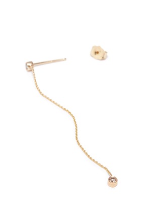 Detail View - Click To Enlarge - XIAO WANG - 'Gravity' diamond 14k yellow gold chain drop earrings