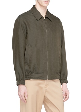 Front View - Click To Enlarge - CAMOSHITA - Stripe herringbone shirt jacket