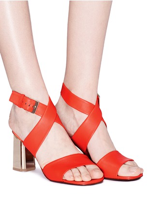 Figure View - Click To Enlarge - CLERGERIE - 'Zora' cross strap leather slingback sandals