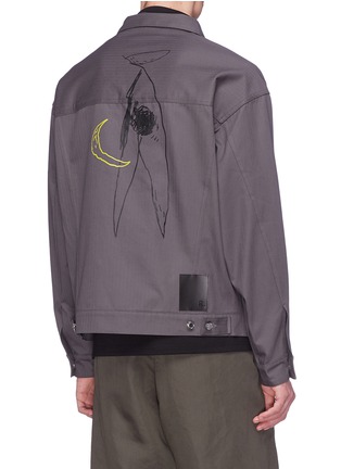 Back View - Click To Enlarge - ROCHAMBEAU - x Aaron Curry graphic print herringbone shirt jacket