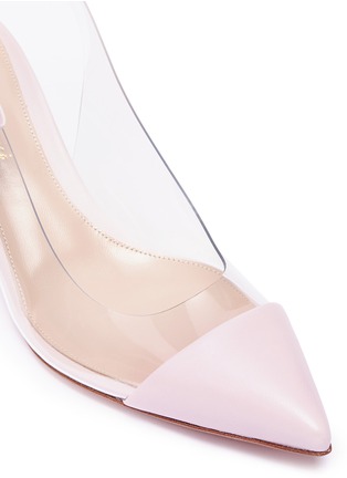 Detail View - Click To Enlarge - GIANVITO ROSSI - 'Mia' bow clear PVC leather slingback pumps