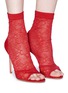 Figure View - Click To Enlarge - GIANVITO ROSSI - 'Missy' lace sock suede sandal boots