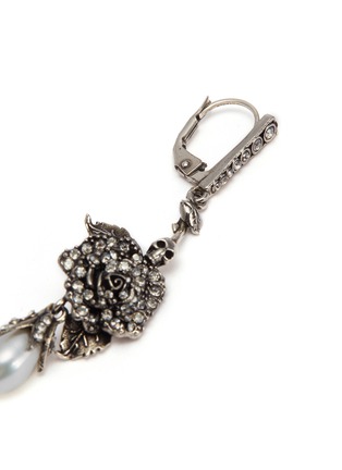 Detail View - Click To Enlarge - ALEXANDER MCQUEEN - 'English Rose' Swarovski crystal drop earrings