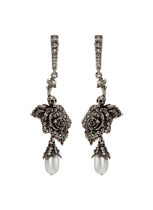 Main View - Click To Enlarge - ALEXANDER MCQUEEN - 'English Rose' Swarovski crystal drop earrings