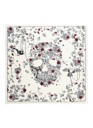 Main View - Click To Enlarge - ALEXANDER MCQUEEN - 'Pearl Skull' print modal-wool scarf