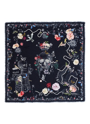 Main View - Click To Enlarge - ALEXANDER MCQUEEN - 'Treasure Skull' print modal-wool twill scarf