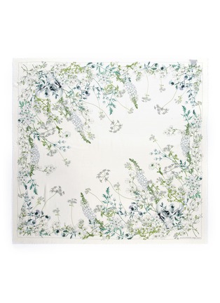 Main View - Click To Enlarge - ALEXANDER MCQUEEN - 'White Garden' skull print modal-wool twill scarf
