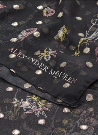 Detail View - Click To Enlarge - ALEXANDER MCQUEEN - Skull and Garden silk blend scarf