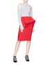 Figure View - Click To Enlarge - NOHKE - Asymmetric peplum drape pencil skirt