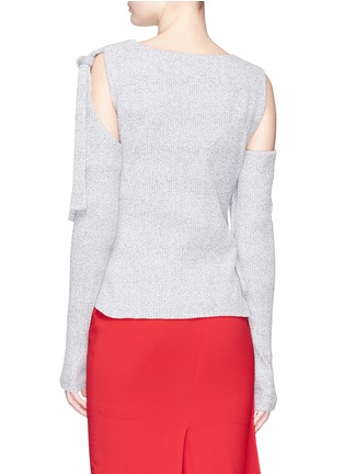 Back View - Click To Enlarge - NOHKE - Detachable sleeve cold shoulder rib knit top