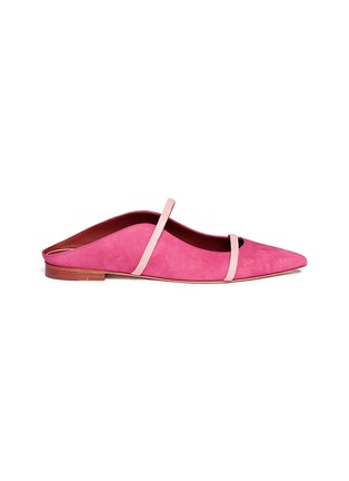 Main View - Click To Enlarge - MALONE SOULIERS - 'Maureen' leather strap suede flats