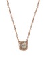 Figure View - Click To Enlarge - LORDE JEWLERY - Diamond slice 18k rose gold small square pendant necklace