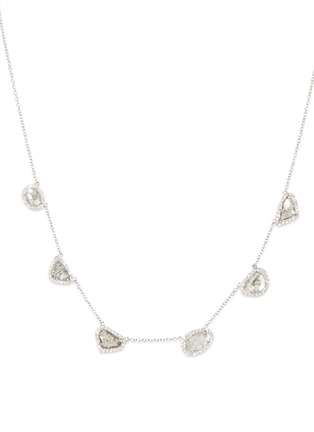 Figure View - Click To Enlarge - LORDE JEWLERY - Diamond slice 18k white gold multi pendant necklace