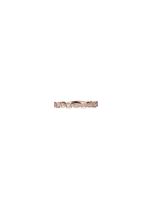 Main View - Click To Enlarge - LORDE JEWLERY - 'Square and Eye Flatty' diamond 18k rose gold ring